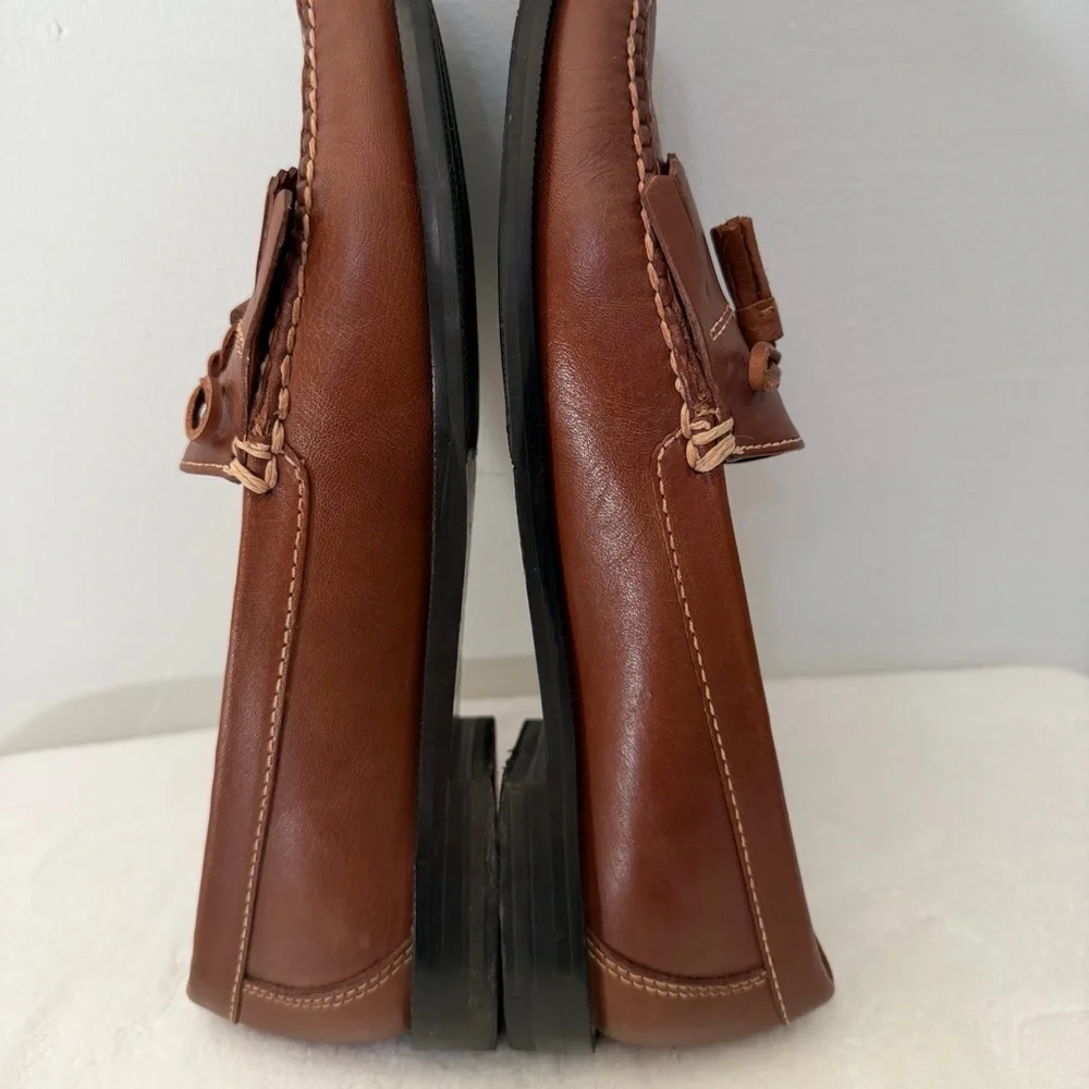 Cole Haan Size 10 Brown Leather Kiltie Tassel Loafers - Classic Preppy Loafer